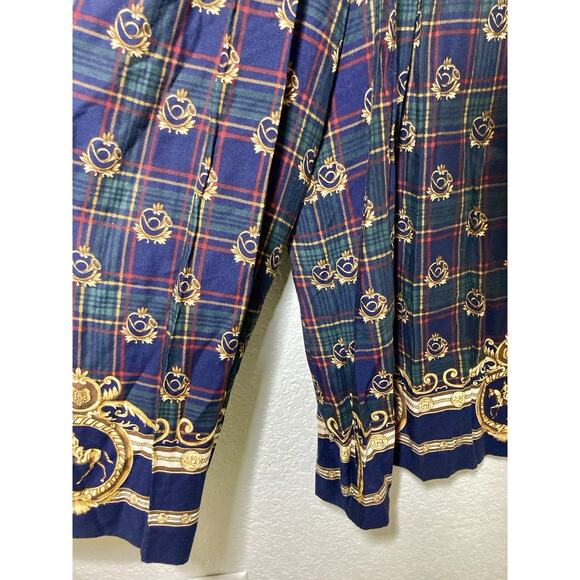 VTG 90s Gaucho Pants Womens Size 10 Plaid Wide Leg Elastic Waist USA Preppy - Picture 4 of 13